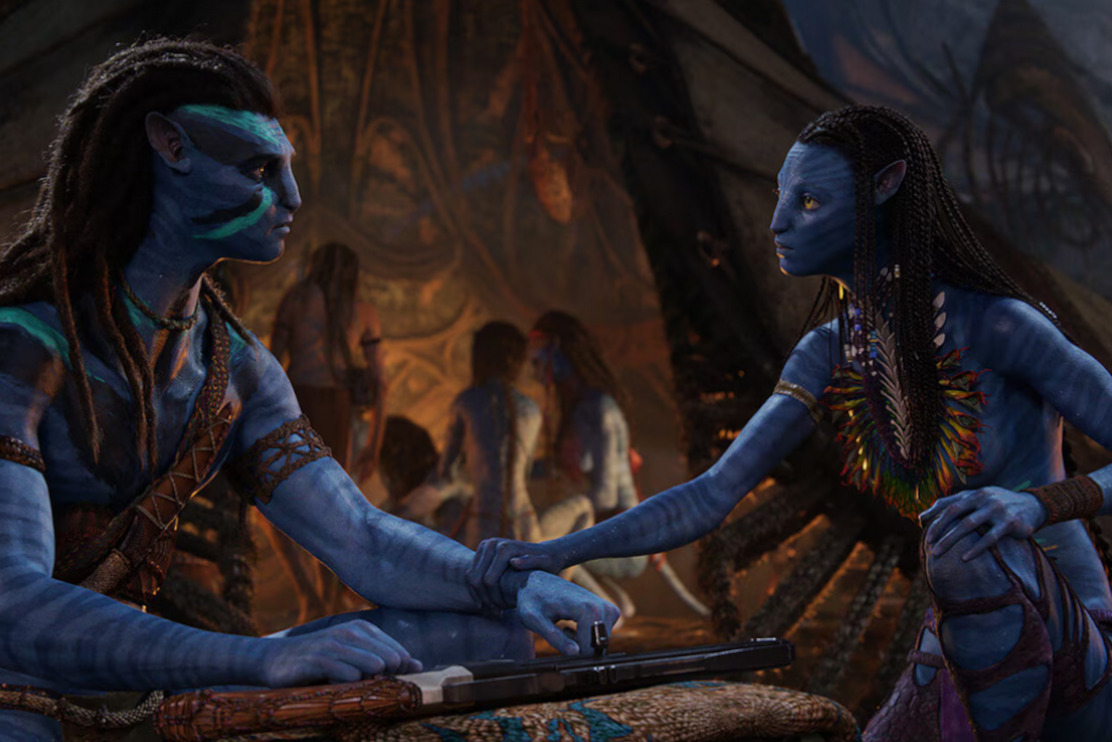 Jake et Neytiri - fond en feu